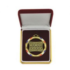 Choose Any 63mm medal from our range of specially designed for schools and colleges, in Velour Burgundy Presentation Case