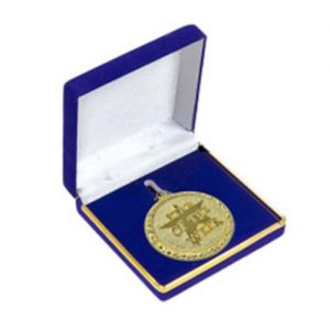 Economy Velour Boxed Medal Red Blue Yellow or Green