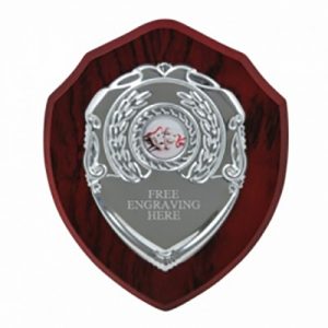 Top Quality Laminated 7 inch (17cm) Chrome-Fronted Wooden Shield